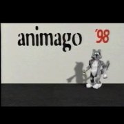 3D Cartoon Wolf hat animago 98 auf die Wand gesprüht